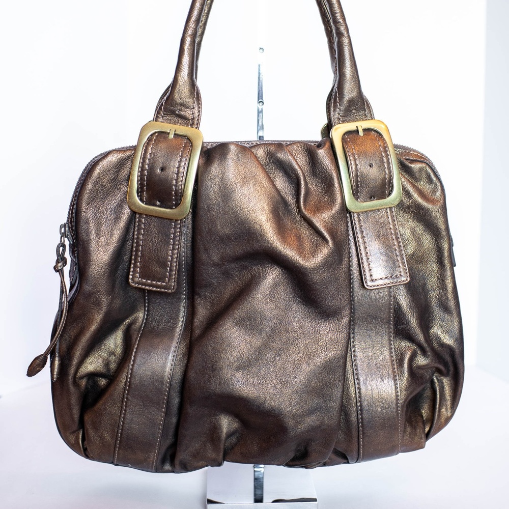 Cole Haan Bronze Purse with Buckles